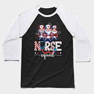 Nurse Squad Gnomes 4th Of July Baseball T-Shirt